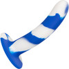 Admiral Swirl Probe 5.5" Silicone Suction Cup Dildo By CalExotics - Blue & White