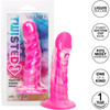 Twisted Love Twisted Ribbed Probe 5.5" Silicone Suction Cup Dildo By CalExotics - Pink & White