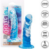 Twisted Love Twisted Ribbed Probe 5.5" Silicone Suction Cup Dildo By CalExotics - Blue & White