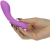 The Mini Swan Wand Rechargeable Waterproof Silicone Glow In The Dark G-Spot Vibrator - Purple