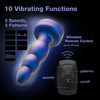 Anal Adventures Matrix Kinetic Silicone Vibrating, Gyrating & Rotating Butt Plug With Remote By Blush - Space Age Blue