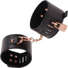 Sex & Mischief Brat Locking Cuffs Set By Sportsheets - Rose Gold & Black