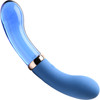 Prisms Vibra-Glass 10X Bleu Rechargeable Silicone & Glass Dual Ended G-Spot Vibrator - Blue