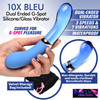 Prisms Vibra-Glass 10X Bleu Rechargeable Silicone & Glass Dual Ended G-Spot Vibrator - Blue