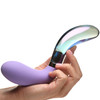 Prisms Vibra-Glass 10X Pari Rechargeable Silicone & Glass Dual Ended Wavy G-Spot Vibrator - Purple