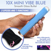 Prisms Vibra-Glass 10X Rechargeable Mini Glass Vibrator - Blue