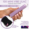 Prisms Vibra-Glass 10X Rechargeable Mini Glass Vibrator - Lilac