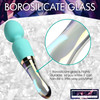 Prisms Vibra-Glass 10X Turquoise Rechargeable Silicone & Glass Dual Ended Wand Style Vibrator