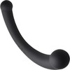 Master Series Vibra-Crescent Rechargeable Silicone Vibrating Dual Ended Dildo - Black