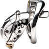Master Series Entrapment Deluxe Locking Chastity Cage With Keys - Stainless Steel