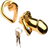Master Series Midas 18K Gold-Plated Locking Chastity Cage With Keys