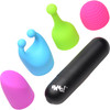 BANG! Rechargeable Waterproof Bullet Vibrator With 4 Silicone Attachments