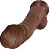 The Archer 6 Inch Silicone Realistic Dildo With Balls & Suction Cup Base By Fukena - Chocolate