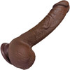 The Archer 6 Inch Silicone Realistic Dildo With Balls & Suction Cup Base By Fukena - Chocolate