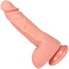 The Tease 6.5 Inch Silicone Realistic Posable Dildo With Balls & Suction Cup Base By Fukena - Vanilla