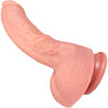 The Tease 6.5 Inch Silicone Realistic Posable Dildo With Balls & Suction Cup Base By Fukena - Vanilla