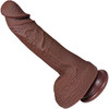The Thriller 6.5 Inch Silicone Realistic Dildo With Balls & Suction Cup Base By Fukena - Chocolate