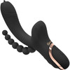 G-Play Triple Stim Flickering Tongue G-Spot & Clitoral Suction Vibrator With Anal Beads By Bodywand - Black