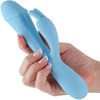 Obsessions Scarlett Warming Rechargeable Silicone Waterproof Rabbit Vibrator - Blue