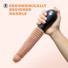 Dr. Skin Dr. Knight 5" Thrusting, Gyrating & Vibrating Silicone Dildo With Handle By Blush - Vanilla