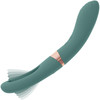 Chick Flick Waterproof Silicone Dual Ended Flickering Tongue G-Spot Vibrator By Evolved Novelties - Green
