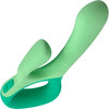 Unbound Clutch Rechargeable Waterproof Silicone Dual Stimulation Vibrator - Mint & Sea