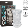 Cyclone Triple Chamber Easy Grip Penis Stroker By CalExotics - Clear