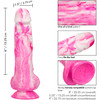 Twisted Love Twisted Dong 6" Silicone Suction Cup Dildo With Balls By CalExotics - Pink & White