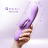 Evelyn Rechargeable Waterproof Silicone Dual Stimulation Vibrator By Blush - Purple