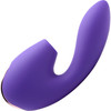 Shegasm Elevate Rechargeable Silicone G-Spot Vibrator With Clitoral Suction - Purple