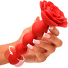 Bloomgasm Rose Twirl 10X Vibrating & Rotating Rechargeable Silicone Anal Beads - Red