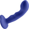 Strap-on-Me Tapping Dildo Wave Rechargeable Waterproof Silicone Vibrating Suction Cup Dildo - Night Blue