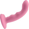 Strap-on-Me Tapping Dildo Wave Rechargeable Waterproof Silicone Vibrating Suction Cup Dildo - Coral Pink