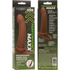 Performance Maxx Rechargeable Ribbed Waterproof Vibrating 6" Silicone Dual Penetrator By CalExotics - Chocolate