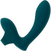 Playboy Pleasure Wrapped Around Your Finger Rechargeable Silicone G-Spot & P-Spot Finger Vibrator - Green