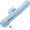 Devin Rechargeable Waterproof Silicone Tapping Rabbit Vibrator With Massaging Beads By Blush - Blue