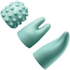 JimmyJane Canna Rechargeable Silicone Vibrating Wand Massager With 3 Attachments - Teal