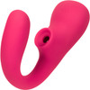 SUKI Plus Rechargeable Silicone Dual Stimulation Vibrator With Clitoral Pulsator By VeDO - Foxy Pink