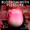 Bloomgasm Pulsing Petals Throbbing Rose Stimulator Rechargeable Clitoral Vibrator - Pink & White