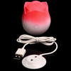 Bloomgasm Pulsing Petals Throbbing Rose Stimulator Rechargeable Clitoral Vibrator - Red & White