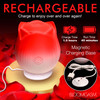 Bloomgasm Pulsing Petals Throbbing Rose Stimulator Rechargeable Clitoral Vibrator - Red & White