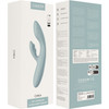 SVAKOM Chika Rechargeable Waterproof Silicone App Enabled Warming Dual Stimulation Vibrator - Turquoise Gray
