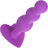 First Time Triple Beaded Probe Rechargeable Silicone Vibrating Butt Plug By CalExotics - Purple