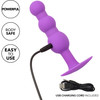 First Time Triple Beaded Probe Rechargeable Silicone Vibrating Butt Plug By CalExotics - Purple