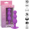 First Time Triple Beaded Probe Rechargeable Silicone Vibrating Butt Plug By CalExotics - Purple