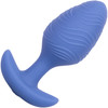 Cheeky Glow In The Dark Rechargeable Silicone Vibrating Large Butt Plug By CalExotics - Blue