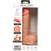 Jock Dual Density 8" Real Skin Realistic Silicone Suction Cup Dildo With Balls - Vanilla