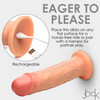 Jock Dual Density 8" Real Skin Rechargeable Vibrating Realistic Silicone Suction Cup Dildo - Vanilla