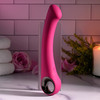 Pleasure Curve Rechargeable Waterproof Silicone G-Spot Vibrator With Ring Handle By Evolved Novelties