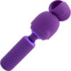 Nubii Harlow Mini Wand Silicone Warming Vibrator With Multi Use Attachment By Nu Sensuelle - Purple